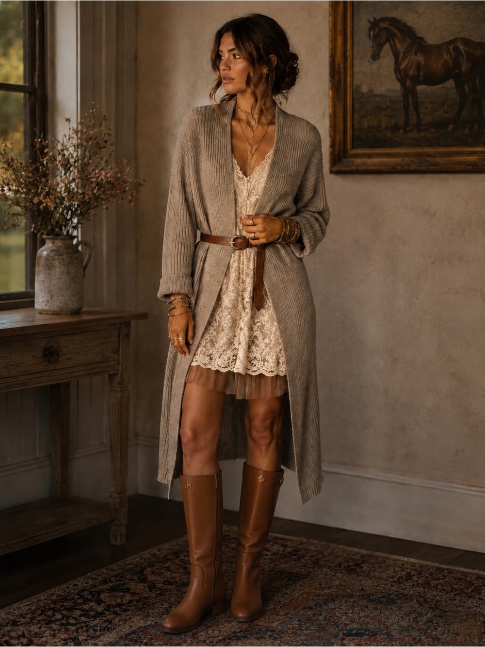 Forever 21 Contemporary Longline Duster Cardigan | Soft Taupe Open Front Sweater